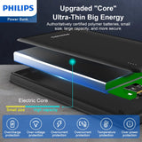 Philips Mobile Battery Power Bank 10,000mAh PD High capacity Lightweight Fasr-charging Two USB ports for simultaneous charging of two devices Compatible with various iPhone iPad Android DLP1813