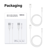 Nokia Essential Charging Cable E8101 Combo - Lightning & Type C Cable (1m)