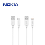 Nokia Essential Charging Cable E8101 Combo - Lightning & Type C Cable (1m)