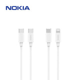 Nokia Essential Charging Cable E8100 Combo (1m) - USB-C to Lightning & C-C Cable