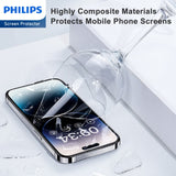 Philips HD Clear Glass Screen Protector Film for iPhone 15 Plus, Tempered Glass Explosion-proof Nano Coated Filter Anti-Oil Anti-Shatter Anti-Fingerprint Full Coverage Hardness 9H DLK1208