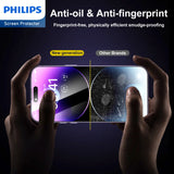 Philips HD Clear Glass Screen Protector Film for iPhone 15 Plus, Tempered Glass Explosion-proof Nano Coated Filter Anti-Oil Anti-Shatter Anti-Fingerprint Full Coverage Hardness 9H DLK1208