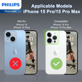 Philips Camera Lens Protector for iPhone 15 Pro/15 Pro Max, HD 360 Degree Protection Tempered Glass Explosion-proof Screen Protector, Case Friendly No-Bubble HD Clear Camera Lens Screen Protector Anti-Scratch Anti-Fingerprint DLK5207