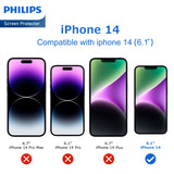 Philips HD Ceramic Screen Protector Filter for iPhone 14/iPhone 13/iPhone 13 Pro, Nano Coated Hydrogel Screen Protector HD Clear Explosion-Proof Film Anti-Oil Anti-Fingerprint Full Coverage Hardness 9H DLK7102