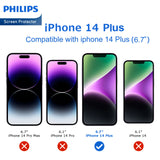 Philips HD Ceramic Screen Protector Film for iPhone 14 Plus/iPhone 13 Pro Max, Nano Coated Hydrogel Screen Protector HD Clear Explosion-Proof Film Anti-Oil Anti-Fingerprint Full Coverage Hardness 9H DLK7103