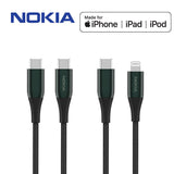 Nokia Pro Cable P8200 Combo (Green) - Lightning & Type C-C Cable (1.25m)