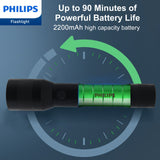 Philips Rechargeable LED Flashlights High Lumens, Adjustable Focus, 1000 Lumens Bright Powerful Handheld Flash Light, 5 Modes Flash Lights for Camping, Emergency, Hiking, Black SFL3601R